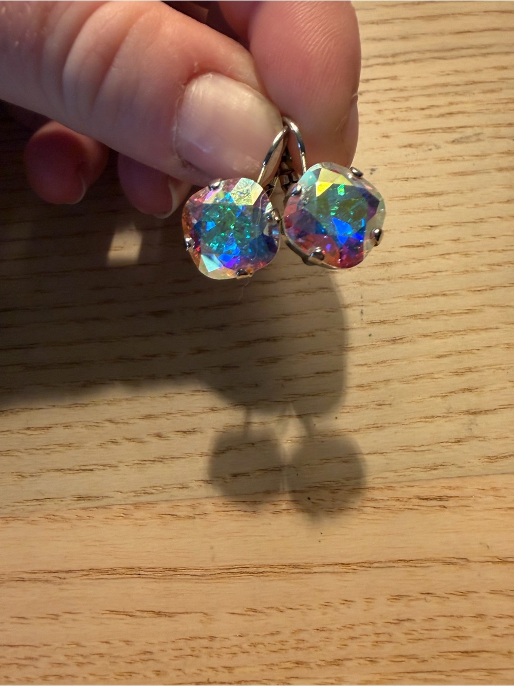 Iridescent Crystal Drop Earrings